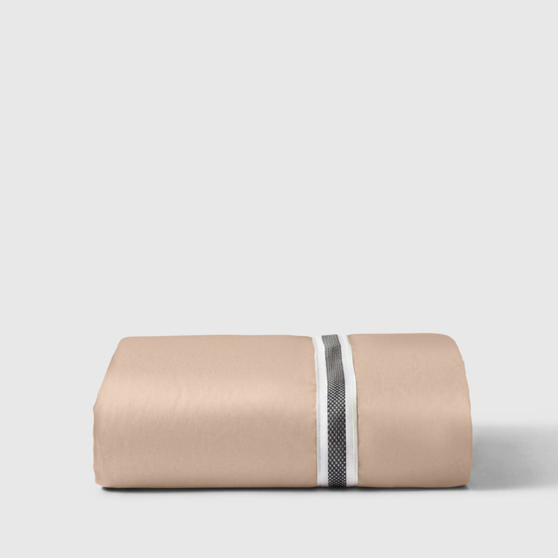 100% Cotton Sateen 460 Thread Count Deep Fitted Sheet, Super King, Beige