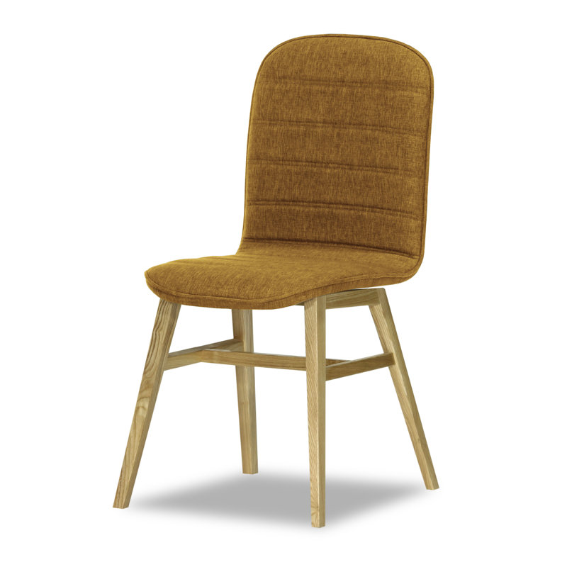 Caulfield 46cm H Fabric Upholstered Side Chair, Mustard