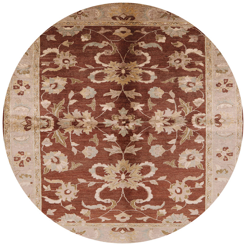 Tapis beige / brun Remmy, Rond 7 pi