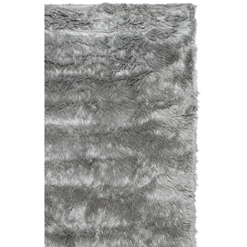 Tapis gris fait à la main Contrella, Tapis de couloir 2 pi 6 po x 8 pi