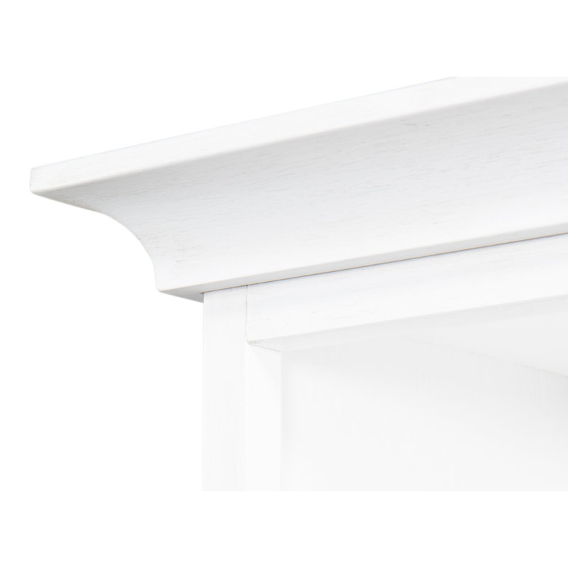 Solid Wood Bookcase, White