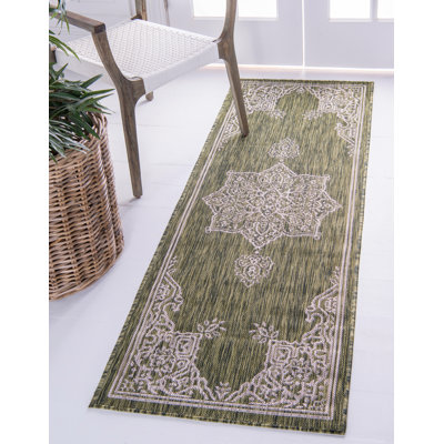 Tapis oriental vert / gris Crabill