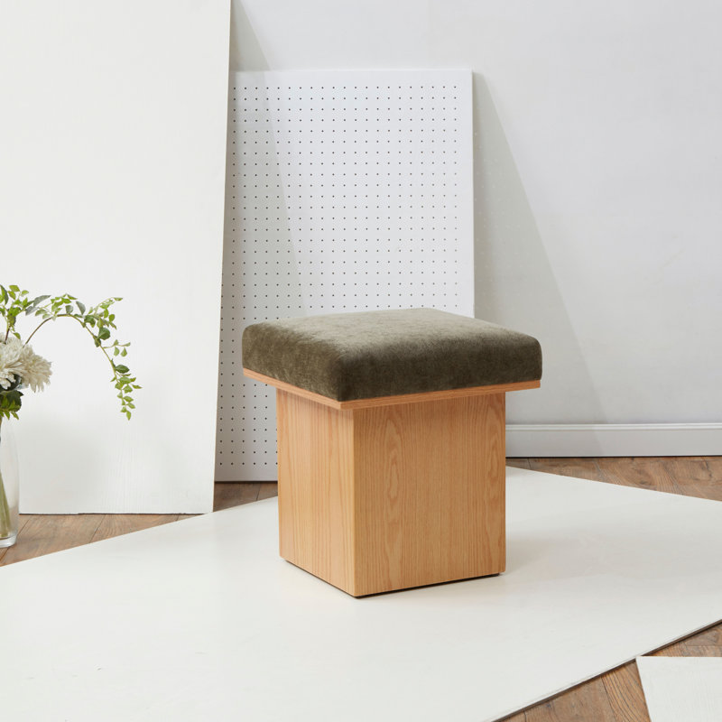 Repose-pieds Bourke, Naturel, Vert olive foncé