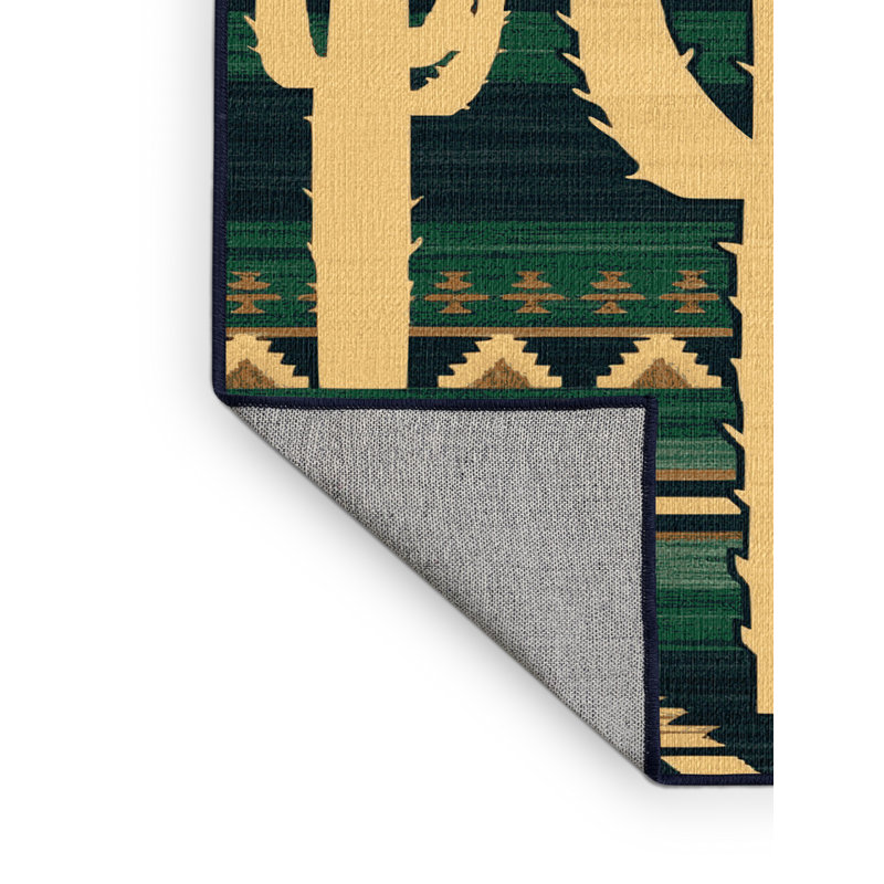  Tapis lavable Cactus Saguaro Southwestern, Carré 6 pi