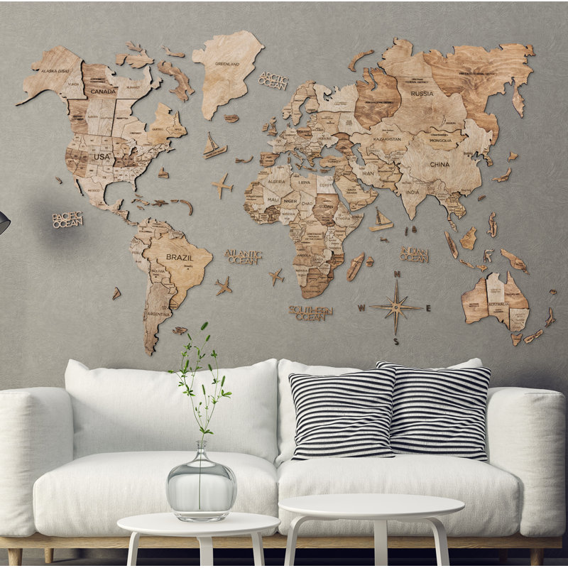Handmade Entertainment Wall Decor, 120cm H x 200cm W x 1cm D, Brown/Beige