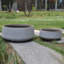Ribbed Reinforced Stone Bowl Planter, Frostproof Lightweight Outdoor Plant Pot, Bonsai Pot, Garden Planter with Drainage Holes, Shallow Planter-39265644-39265646