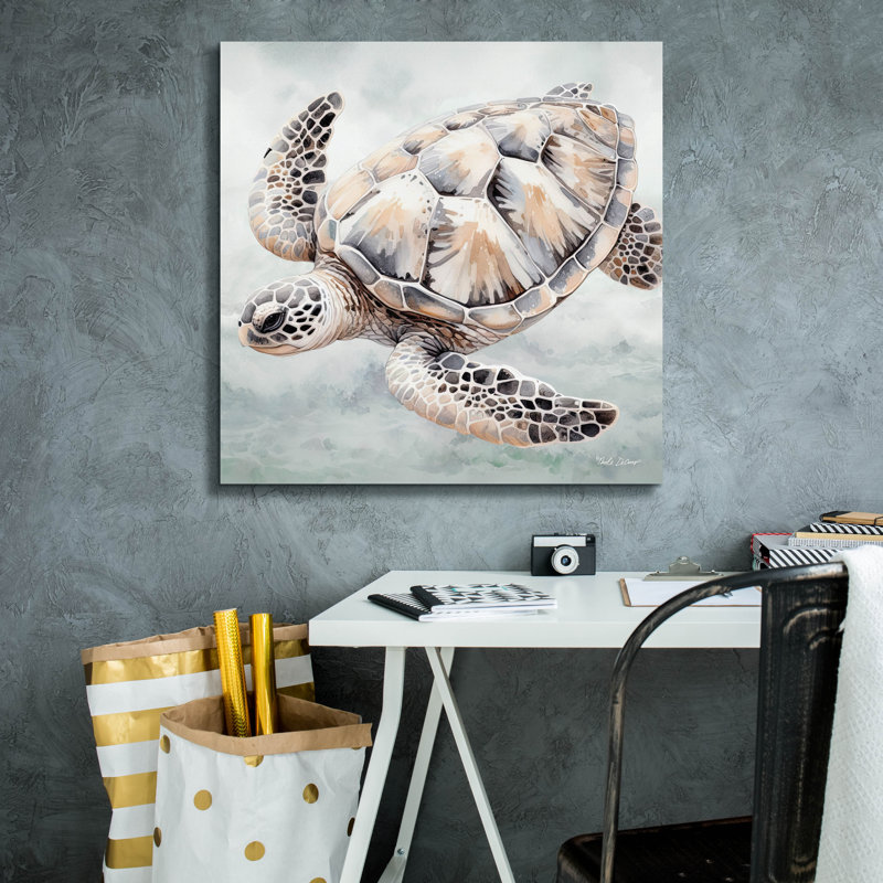 Epic Graffiti 'Cape Cod Turtle'  by Nicole DeCamp Canvas Wall Art, 26" x 26", 26" H x 26" W