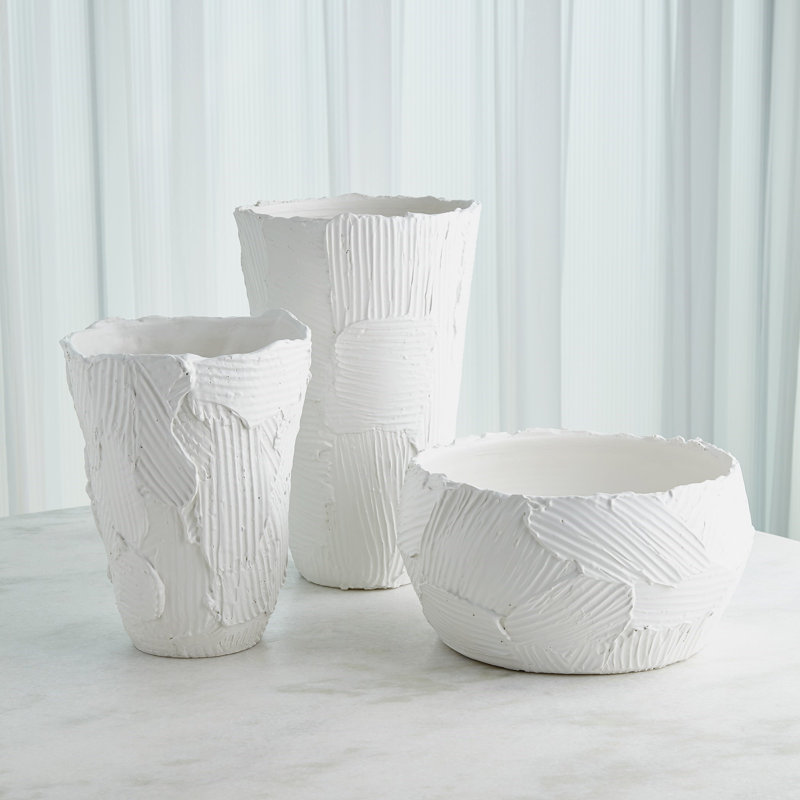 Handmade Ceramic Table Vase, 14.25" H x 11.25" W x 11.25" D