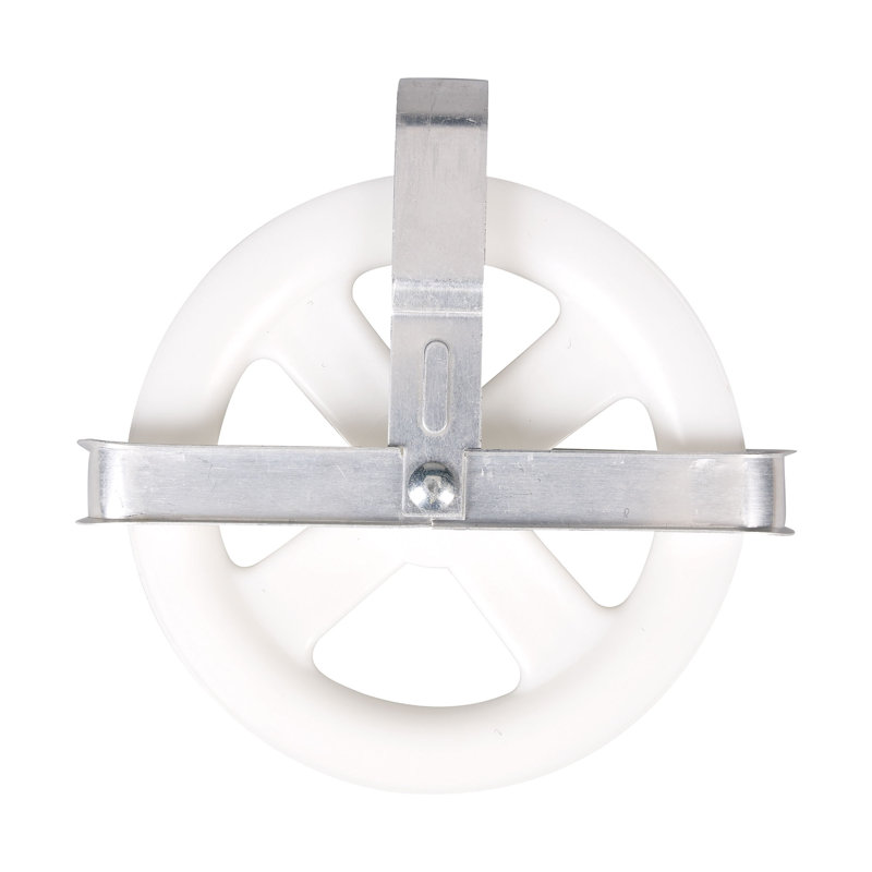 Poulie pour corde à linge avec roue en PP durable et cadre plaqué en zinc, résistant à la rouille, H 6 po x l 6 po x P 1,2 po