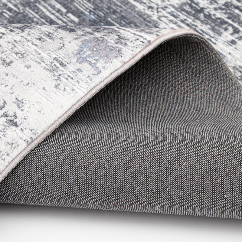 Tapis gris / ivoire touffeté Tashi, Rectangle 5 pi x 7 pi