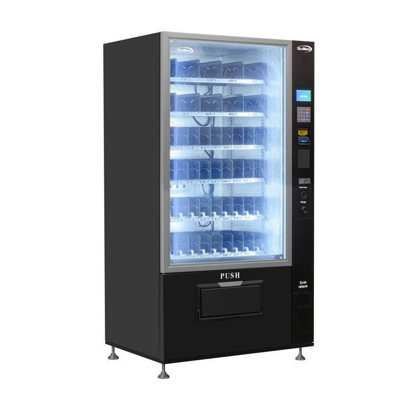 Refrigerated Snack and Drink Vending Machine with 60 Slots and Bill Acceptor in Black (KM-VMR-40-B)