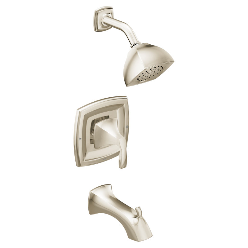 Ensemble de garniture de baignoire et douche Posi-Temp Moen Voss Eco-Performance, valve requise, Nickel poli