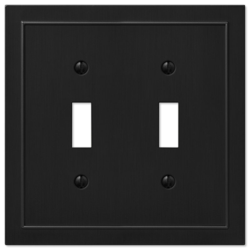 Bethany Black Metal 2-Gang Toggle Light Switch Wall Plate