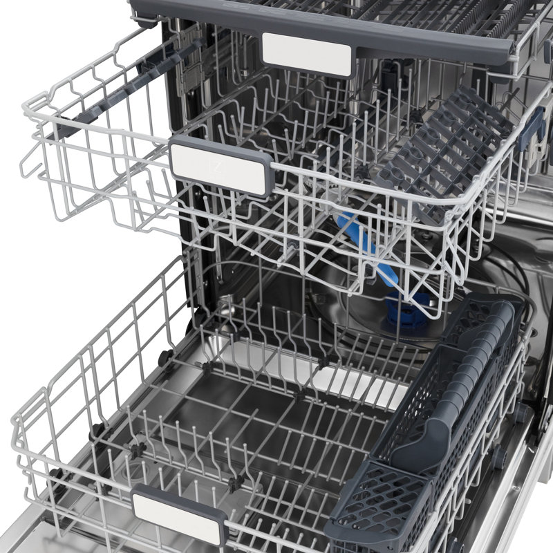 24" Monument Series 3rd Rack Top Touch Control Dishwasher with Stainless Steel Tub, White Matte