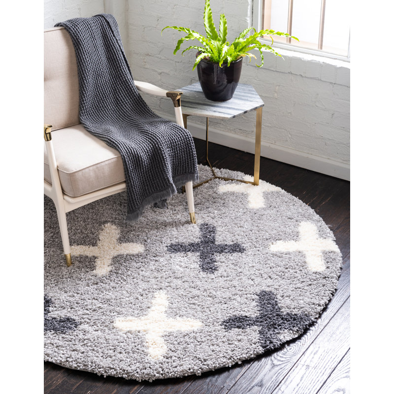Mitzy Geometric Indoor Rug, Round 3'3"
