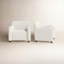 Berken 35'' Wide Lamb Wool Upholstered Teddy Armchair with Solid Wood Legs-369156073