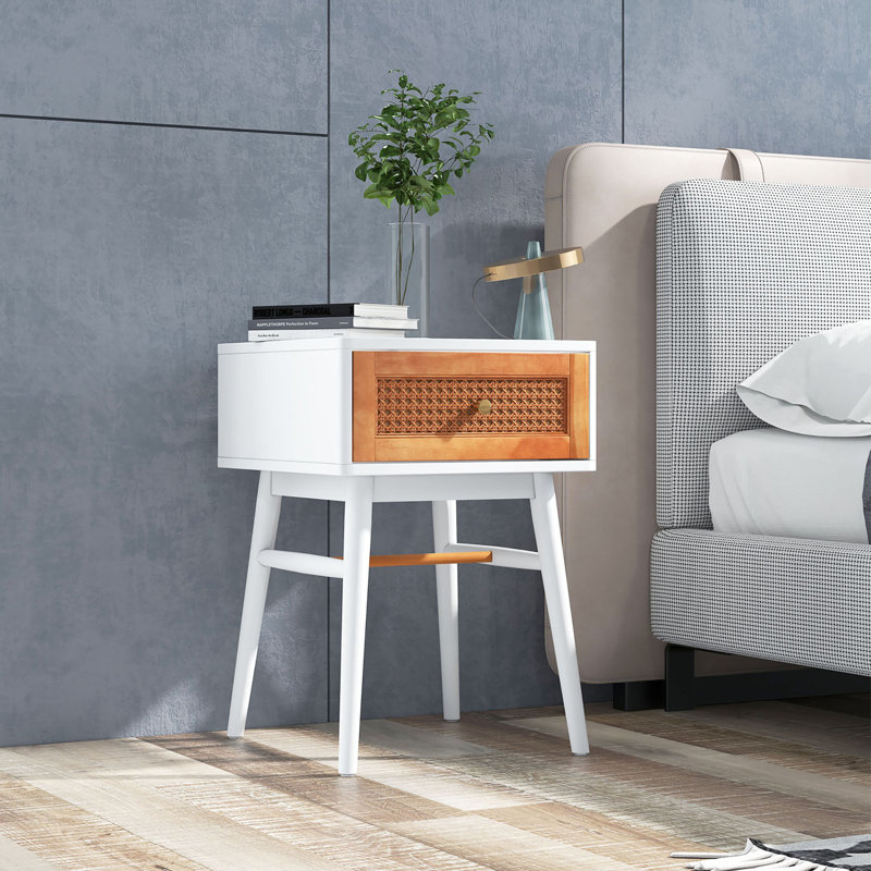 Waverley 15'' W Nightstand, White/Brown