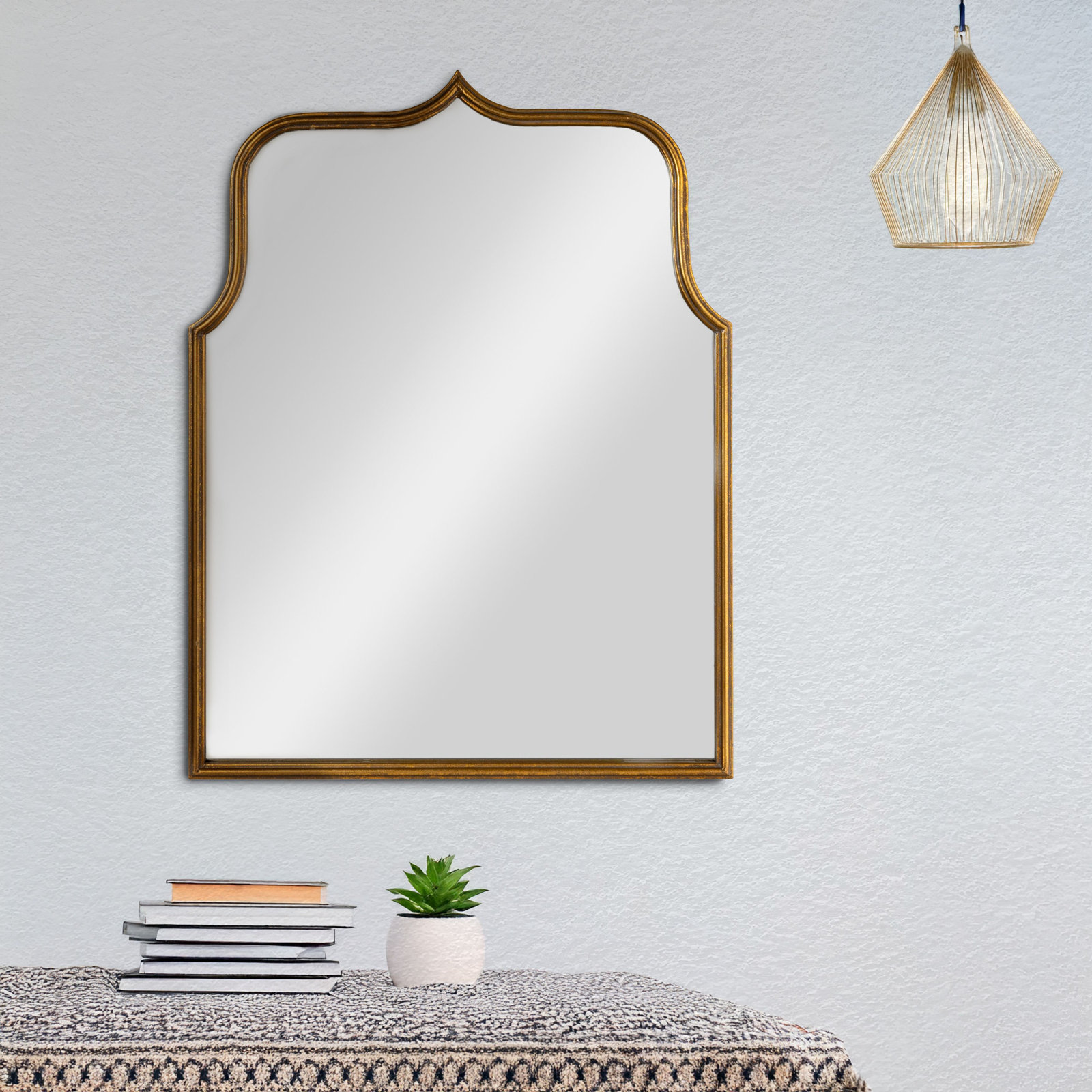 Devyn - Metal Framed Wall Mirror, 31.5" x 24", Gold