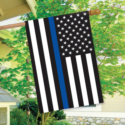 Thin Blue Line Police House Flag