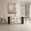 Table de salle à manger avec plateau en pierre de luxe moderne et pieds en chêne-750263439