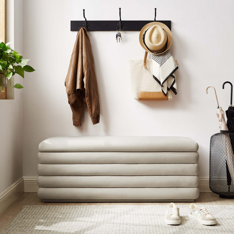 Modway Mezzo Storage Bench, Almond Performance Velvet