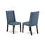 Ensemble de table de cuisine 9 pièces comprenant une table de salle à manger rectangulaire avec feuille papillon et 8 chaises de salle à manger Parson en tissu bleu, noir-21052904-21052905-108353431