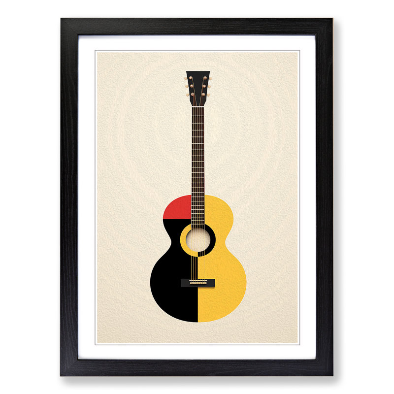 Guitar Minimalism - 31935 Piece Single Picture Frame Print on Wood