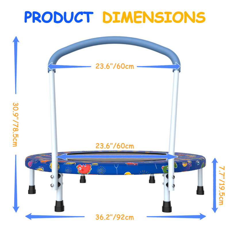 Trampoline pour tout-petits 36 "pour enfants de 1 an et plus avec poignée
