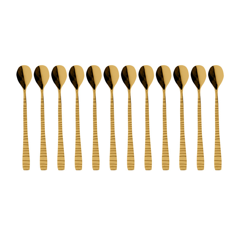 Tigre Stainless Steel Iced Beverage Spoon, Gold