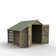 Overlap Pressure Treated 6 x 8 Apex Shed - Double Door No Window with Lean To
