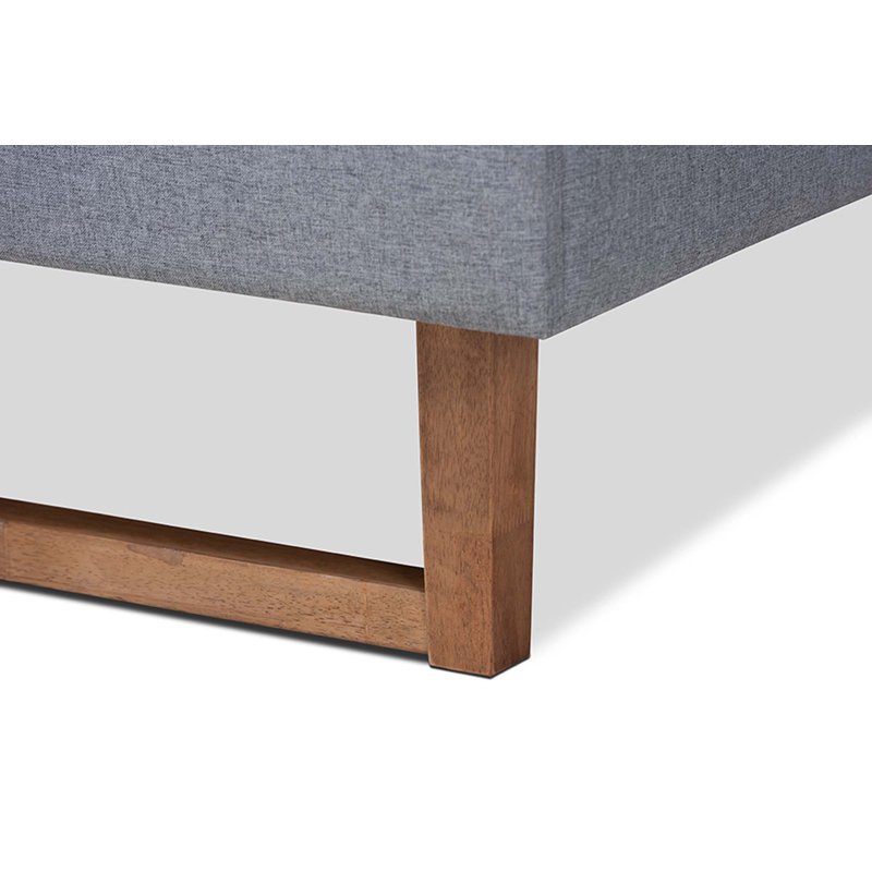 Conal Platform Bed, Queen, Dark Gray/Ash walnut