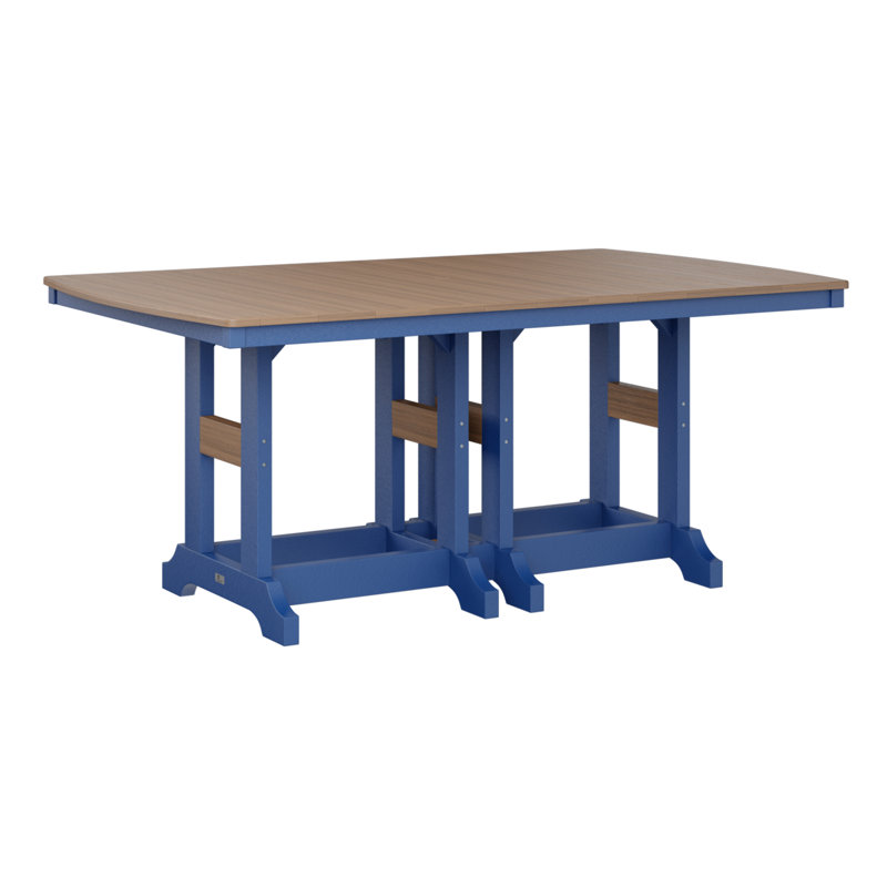 Table de bar rectangulaire Berlin Garden Garden Classic, Bleu pacifique, Acajou antique, H 39,5 po x l 72 po x P 44 po