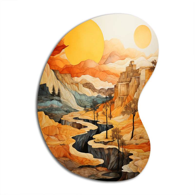 Marylan - décoration murale asymétrique en métal Canyon, sculpture murale en métal de forme unique, H 39 po x l 28 po