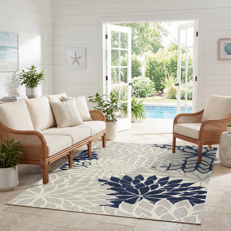 Krista Floral Rug, Rectangle 5'3" x 7'5"
