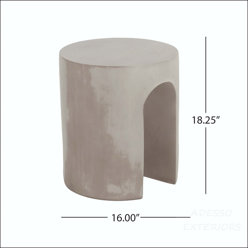 U-Shape MGO Side Table with Light Gray Finish