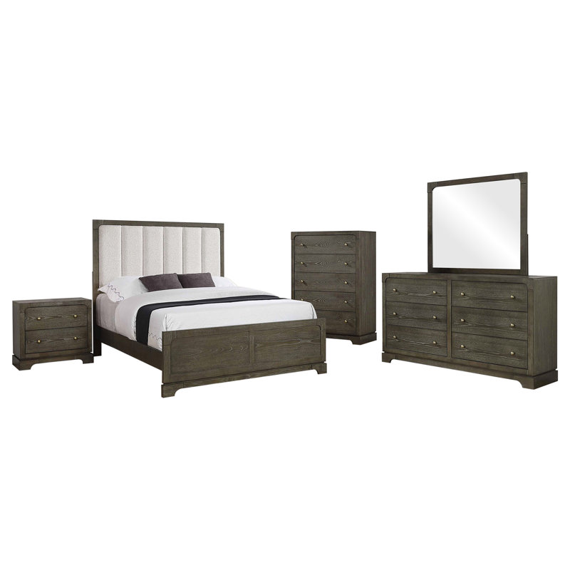 Ensemble de chambre avec très grand lit 5 pièces Kari, Très grand
