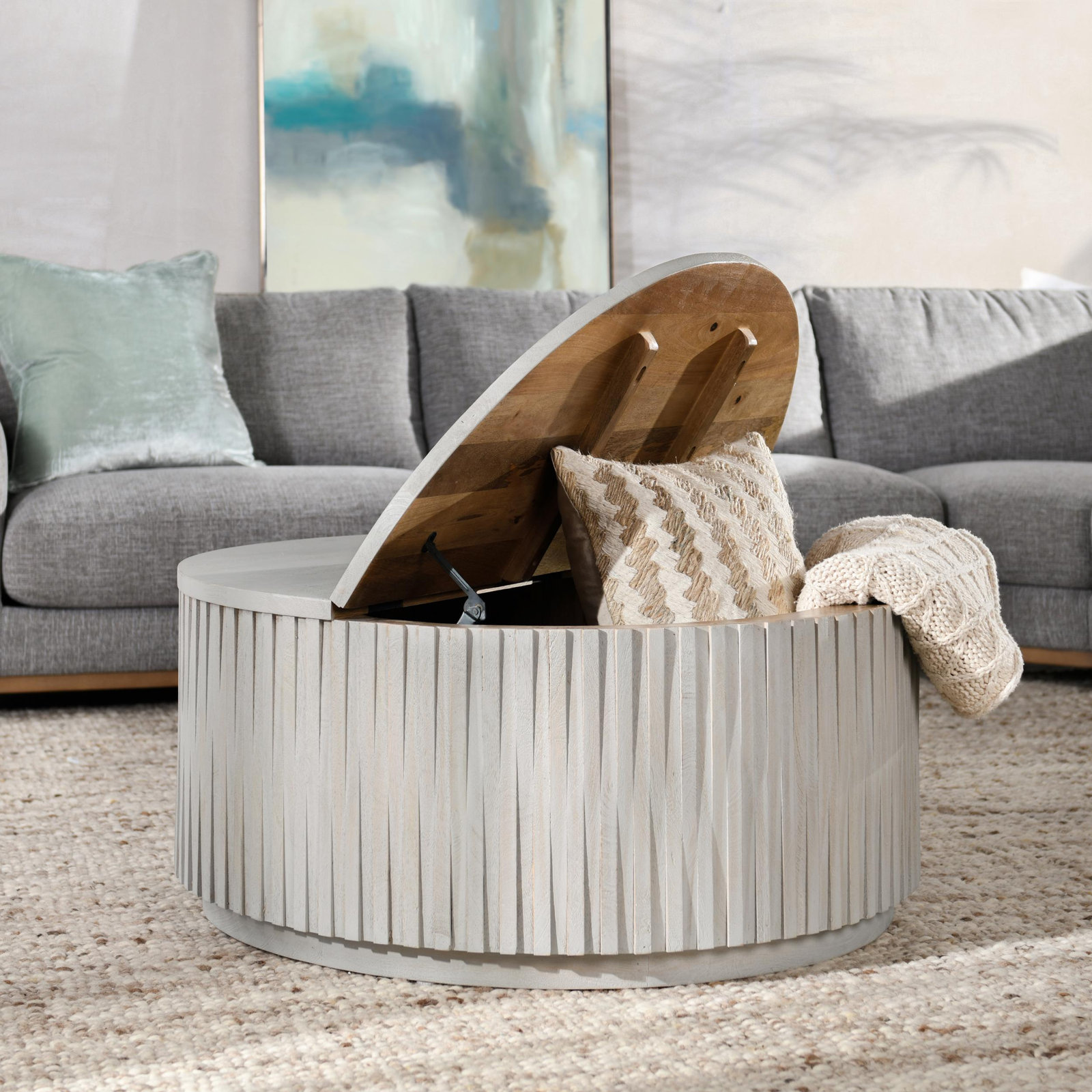 Sylvia 40" Mango Coffee Table with Storage