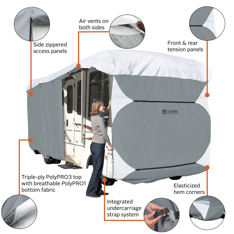 Elastic Mildew Resistant RV Cover By Classic Accessories, 30' - 33'