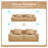 Camel Teddy Fabric 2-Seat Loveseat Sofa, No Assembly Required Curved Arm Living Room Sofa-381422520