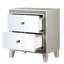 2 tables de chevet en champagne - Finition en miroir, doublée de feutre pour une expérience de luxe dans la chambre à coucher 2 tiroirs, Miroir, Style