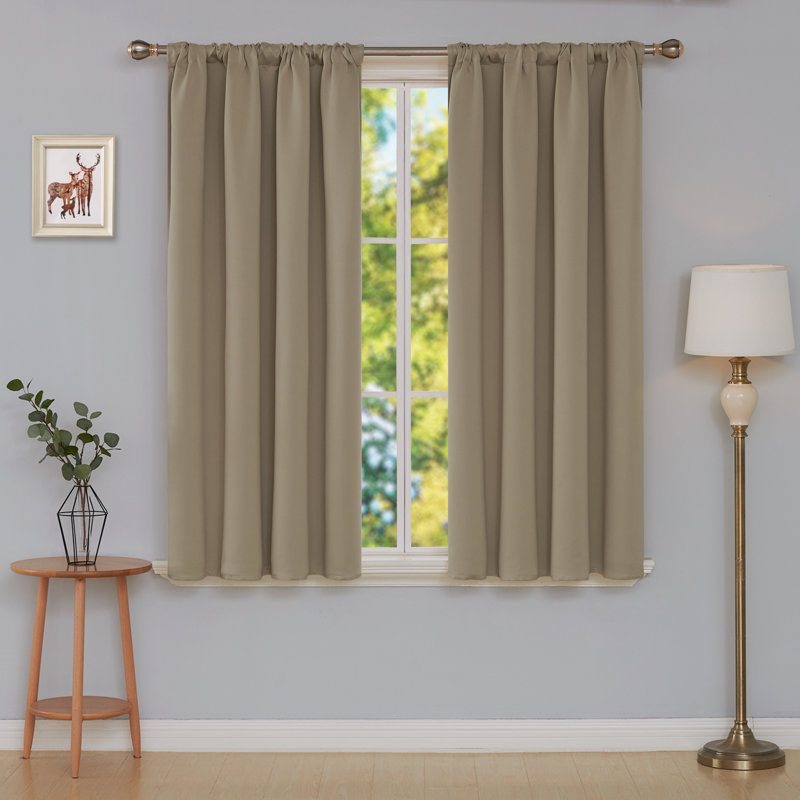 Maksymilan Room Darkening Curtain Pair, 38" W x 45" L, Gray