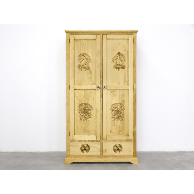 Ortez 2 Door Solid Wood Wardrobe