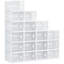 HOMCOM 18PCS Clear Shoe Box for UK/EU Size up to 12/46 28 x 36 x 21 cm