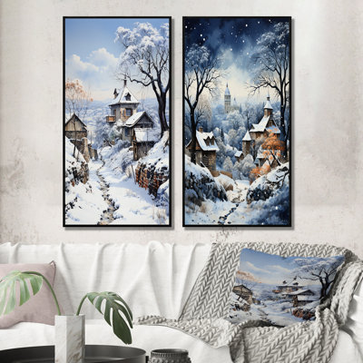«Harmony Of Winter Village I», 2 pièces sur toile