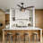 52" Crystal Ceiling Fan With Light 5-Blade Black