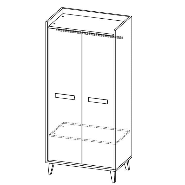 Bryler 2 Door Manufactured Wood Wardrobe