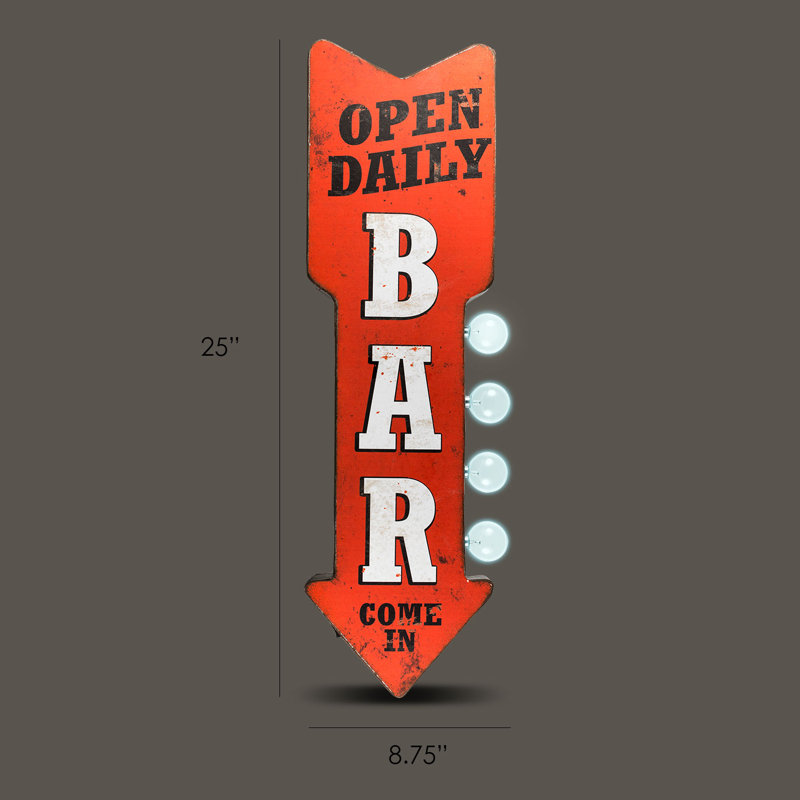 Open Daily Bar LED Marquee Sign