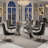 Glass Dining Table, 78 inch Silver Dining Room Table, Modern Dining Table for 6-8 People