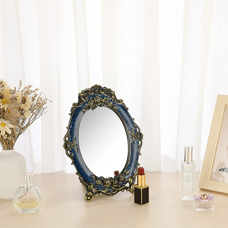 Hoehne Metal, Glass Flat Mirror, Blue