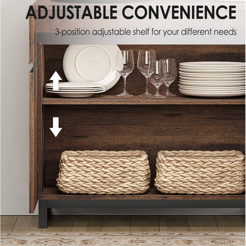 Armoire d'appoint en acier Aadam Cottondale, Brun